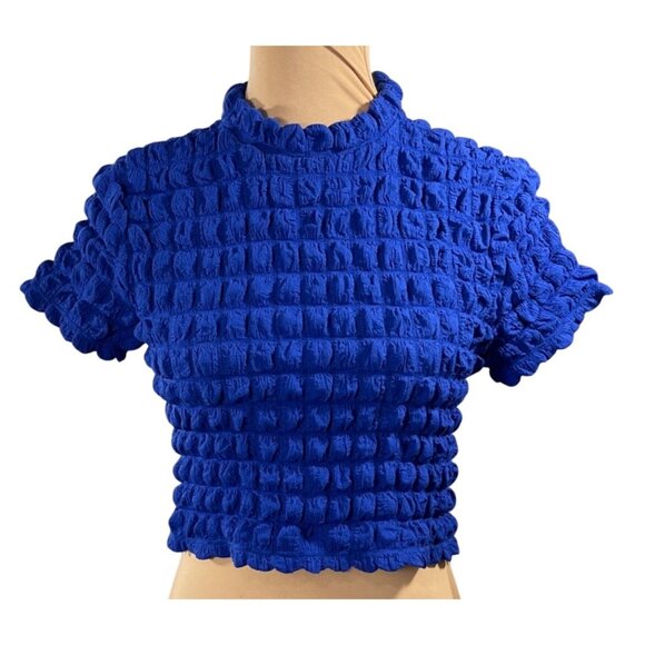 Urban Outfitters Tops - Urban Outfitters Cropped Top Bubble Knit Stretch M Medium Mock Neck